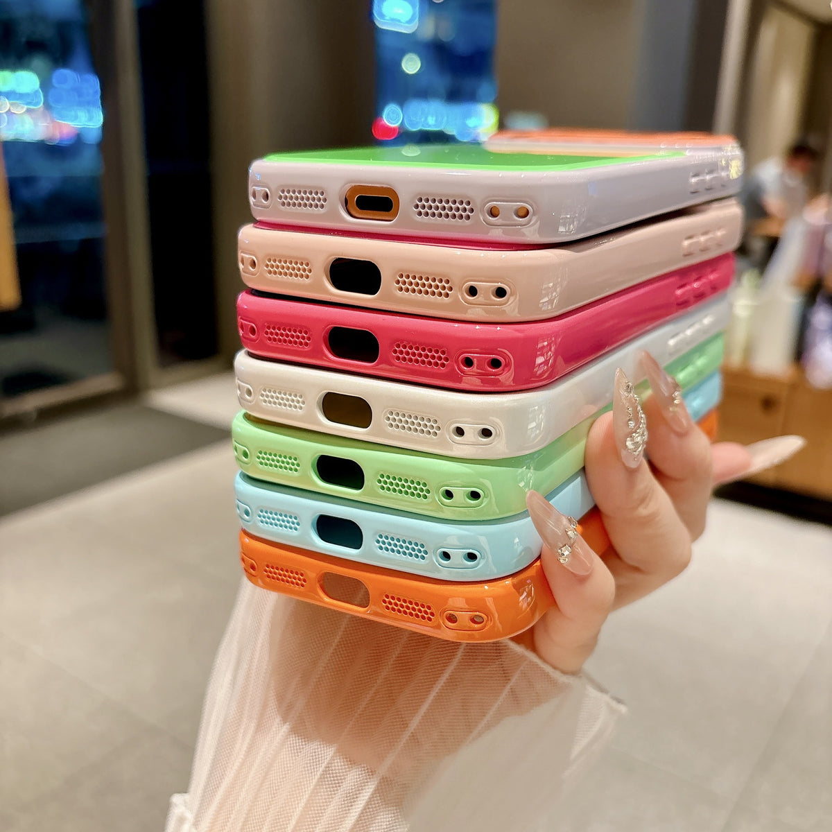 Contrast Candy Color Block Crystal Camera Lens Protection
