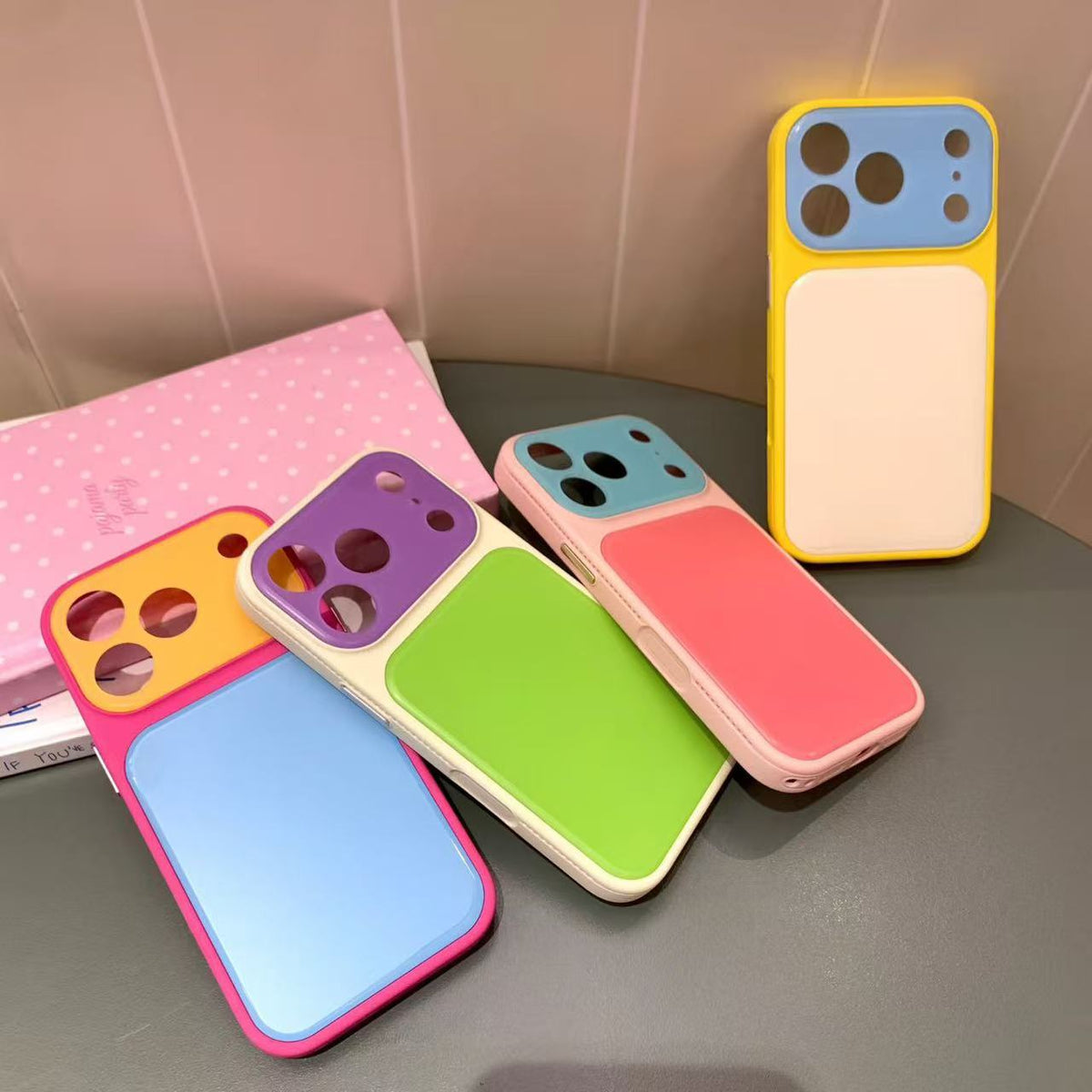 Contrast Candy Color Block Crystal Camera Lens Protection