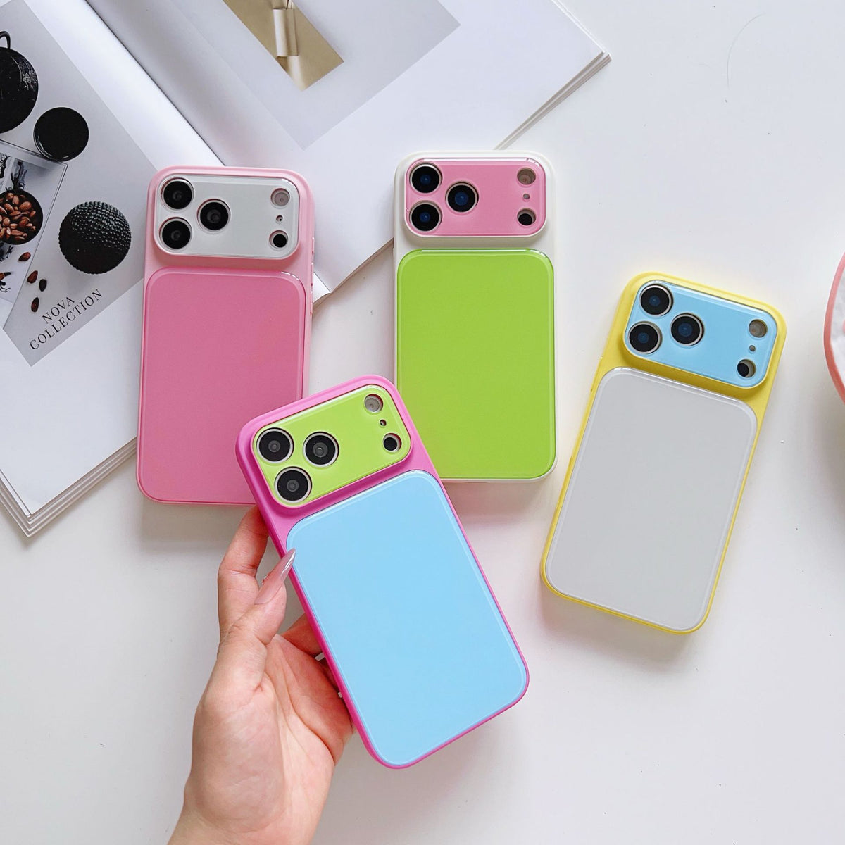 Contrast Candy Color Block Crystal Camera Lens Protection