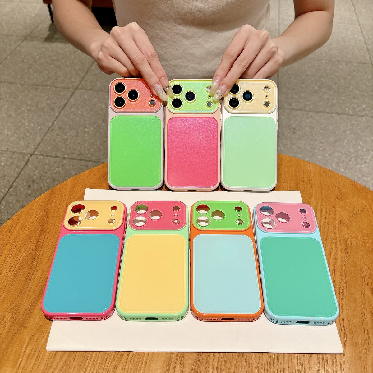 Contrast Candy Color Block Crystal Camera Lens Protection