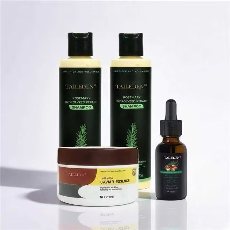 4 Packs:2Shampoo+Conditioner+ Hair Care oil