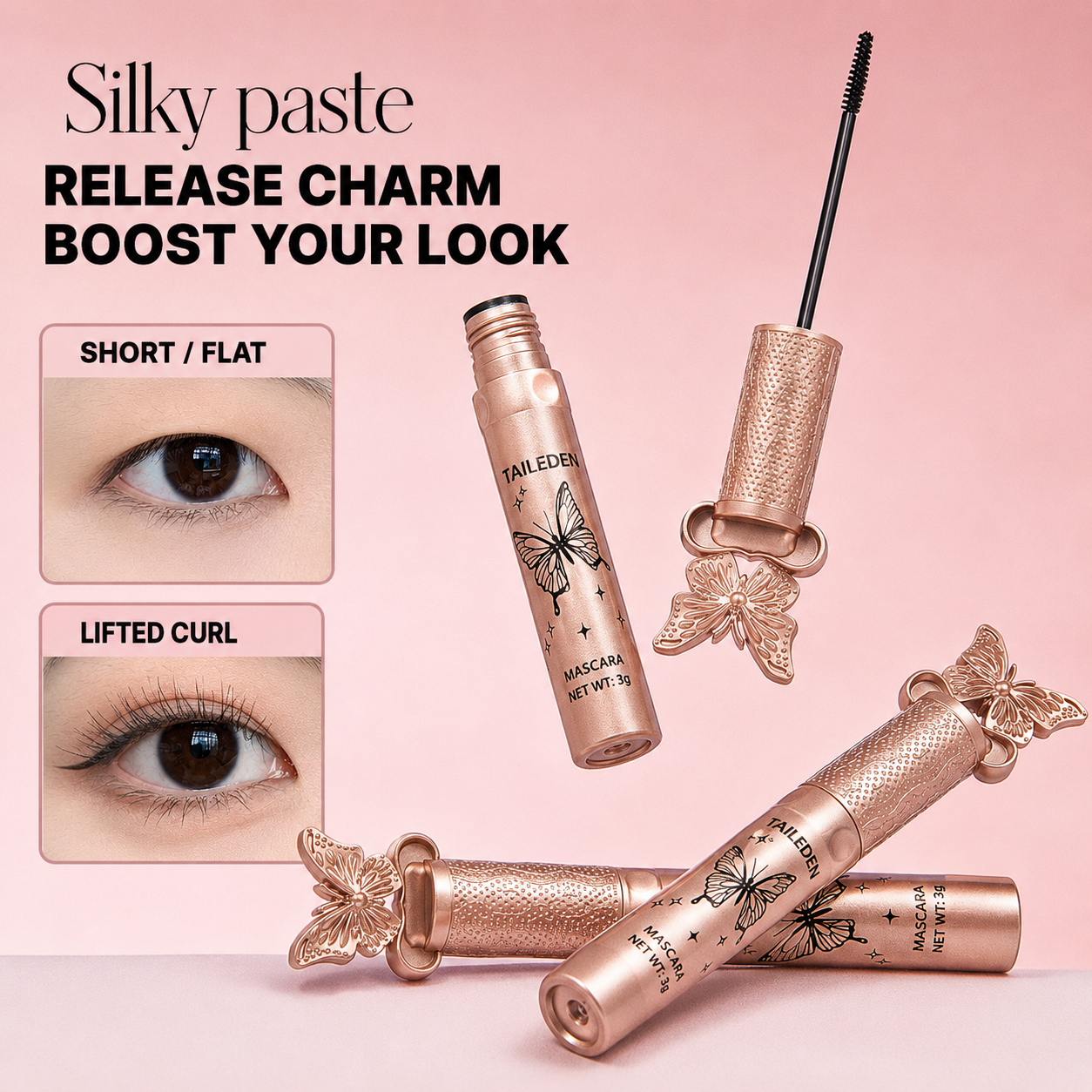 Butterfly Curling Mascara lash transformation